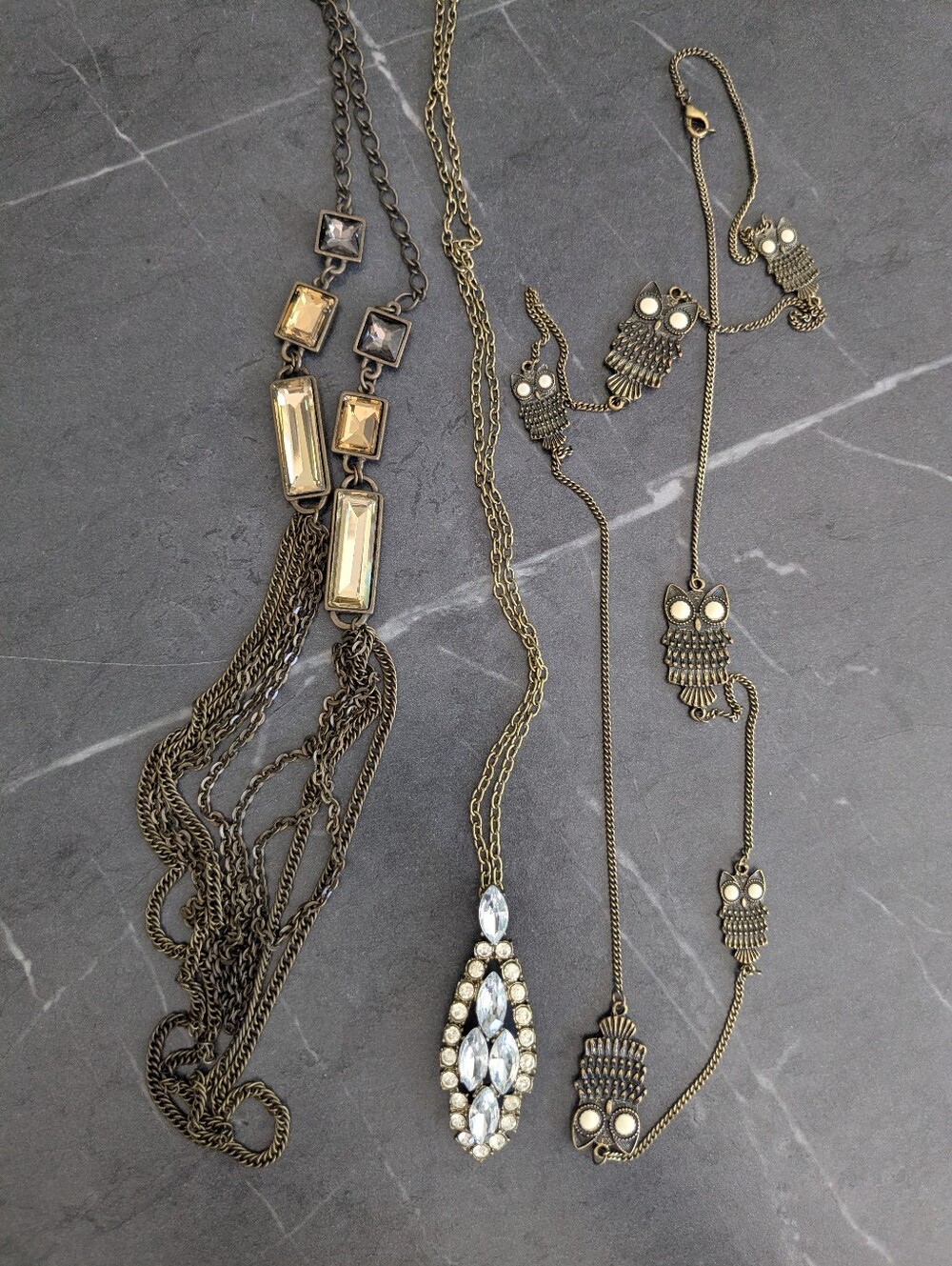 Bundle Of 3 Retro Pendant Necklaces - Women Jewelry